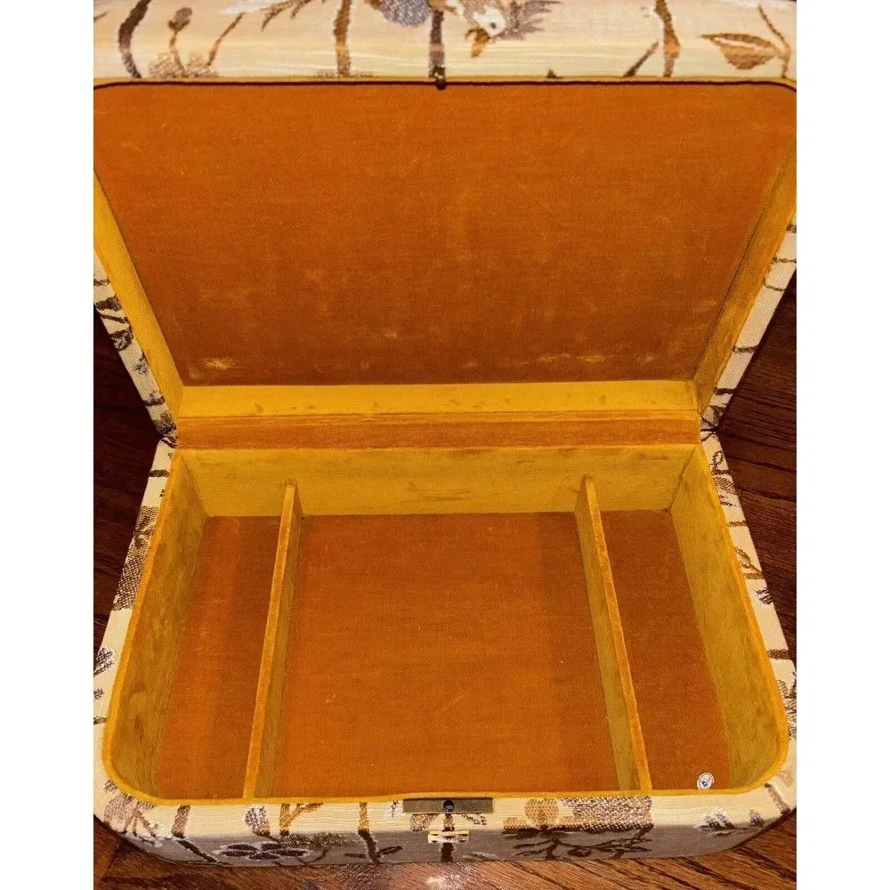 Neiman Marcus Vintage Fabric Jewelry Box Made In Italy
